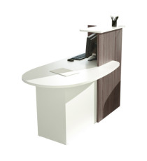 Postazione reception Concept - 145 x 83 x 117 cm - bianco/frassino toscano