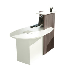 Postazione reception Concept - 145 x 83 x 117 cm - bianco/frassino toscano