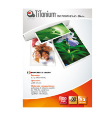 Pouches - A5 - 154x216 mm - 2x80micron - Titanium - conf. 100 pezzi Pouches - A5 - 154x216 mm - 2x80micron - Titanium - conf. 100 pezzi