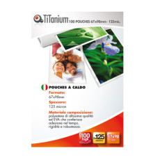 Pouches - badge - 67x98 mm - 2x125 micron - Titanium - conf. 100 pezzi Pouches - badge - 67x98 mm - 2x125 micron - Titanium - conf. 100 pezzi