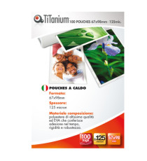 Pouches - badge - 67x98 mm - 2x125 micron - Titanium - conf. 100 pezzi Pouches - badge - 67x98 mm - 2x125 micron - Titanium - conf. 100 pezzi