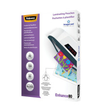 Pouches Enhance80 - A5 - 154x216 mm - 2x80 micron - Fellowes - scatola 100 pezzi Pouches Enhance80 - A5 - 154x216 mm - 2x80 micron - Fellowes - scatola 100 pezzi