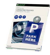 Pouches ILam - A3 - 303x426 mm - 2x250 micron - Leitz - conf. 25 pezzi Pouches ILam - A3 - 303x426 mm - 2x250 micron - Leitz - conf. 25 pezzi