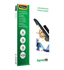 Pouches Impress100 - A3 -303x426 mm - 2x100 mic - Fellowes - scatola 100 pezzi Pouches Impress100 - A3 -303x426 mm - 2x100 mic - Fellowes - scatola 100 pezzi
