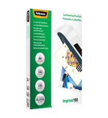 Pouches Impress100 - A4 - 216x303 mm - 2x100 micron - Fellowes - scatola 100 pezzi Pouches Impress100 - A4 - 216x303 mm - 2x100 micron - Fellowes - scatola 100 pezzi
