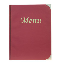 Portamenù Basic - A4 - 31,5 x 24 cm - PVC - bordeaux - 4+2 buste fisse incluse - Securit