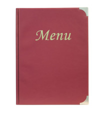 Portamenù Basic - A4 - 31,5 x 24 cm - PVC - bordeaux - 4+2 buste fisse incluse - Securit
