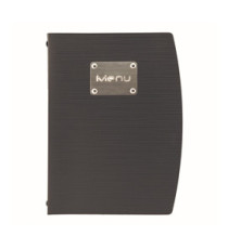 Portamenù Rio - 1 inserto doppio - A5 - 18 x 23,5 cm - nero - Securit