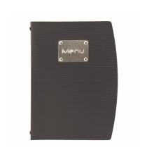 Portamenù Rio - 1 inserto doppio - A5 - 18 x 23,5 cm - nero - Securit