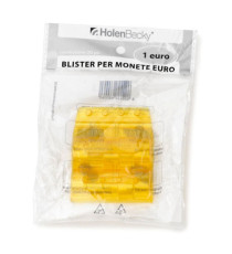Portamonete - PVC - 1 euro - giallo - HolenBecky - blister 20 pezzi