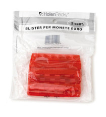 Portamonete - PVC - 5 cent - rosso - HolenBecky - blister 20 pezzi
