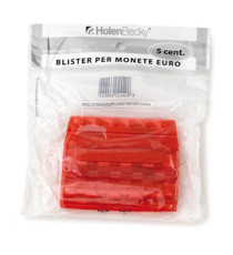 Portamonete - PVC - 5 cent - rosso - HolenBecky - blister 20 pezzi