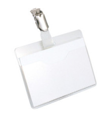 Portanome a tasca aperta - clip in metallo - 6 x 9 cm - trasparente - Durable - conf. 25 pezzi Portanome a tasca aperta - clip in metallo - 6 x 9 cm - trasparente - Durable - conf. 25 pezzi