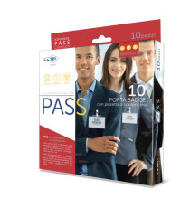 Portanome Pass 4E - 11 x 7 cm - metallo - con clip - Sei Rota - conf. 10 pezzi