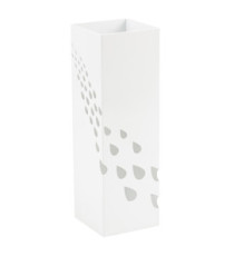 Portaombrelli - 15,5 x 15,5 x 49 cm - metallo verniciato - fantasia gocce - bianco - King collection