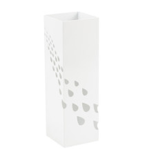 Portaombrelli - 15,5 x 15,5 x 49 cm - metallo verniciato - fantasia gocce - bianco - King collection