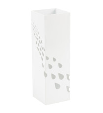 Portaombrelli - 15,5 x 15,5 x 49 cm - metallo verniciato - fantasia gocce - bianco - King collection
