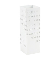 Portaombrelli - 15,5 x 15,5 x 49 cm - metallo verniciato - fantasia lettere - bianco - King collection