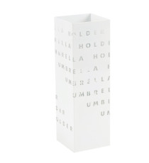Portaombrelli - 15,5 x 15,5 x 49 cm - metallo verniciato - fantasia lettere - bianco - King collection