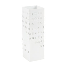 Portaombrelli - 15,5 x 15,5 x 49 cm - metallo verniciato - fantasia lettere - bianco - King collection