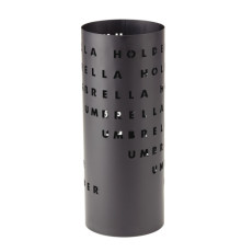 Portaombrelli - diametro 18 cm - H 46 cm - metallo verniciato - fantasia lettere - nero - King collection