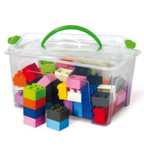 Mattoncini Midi da costruzione - in ABS - colori assortiti - CWR - bauletto da 70 pezzi Mattoncini Midi da costruzione - in ABS - colori assortiti - CWR - bauletto da 70 pezzi