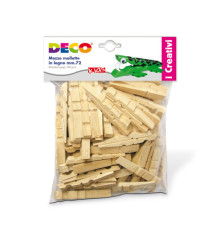 Mezze mollette legno - 72mm - DECO - sacchetto 100 pezzi Mezze mollette legno - 72mm - DECO - sacchetto 100 pezzi