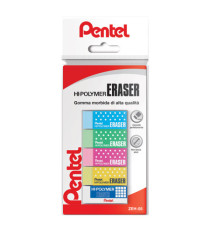 Mini gomma Hi Polymer - colori assortiti - Pentel - blister 5 pezzi