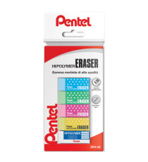 Mini gomma Hi Polymer - colori assortiti - Pentel - blister 5 pezzi