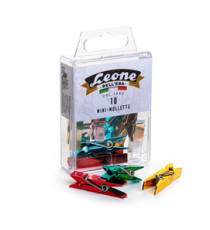 Mini mollette Leone Color - colori metallizzati assortiti - Leone - conf. 10 pezzi