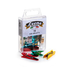 Mini mollette Leone Color - colori metallizzati assortiti - Leone - conf. 10 pezzi