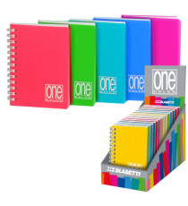 Miniquaderno One Color - A6 - forato - 1 rigo - 80 fogli - 80 gr -  spiralato - copertina PPL - Blasetti - expo 14 pezzi Miniquaderno One Color - A6 - forato - 1 rigo - 80 fogli - 80 gr -  spiralato - copertina PPL - Blasetti - expo 14 pezzi