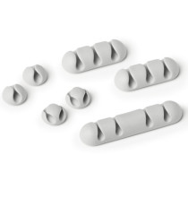 Mix Clip Cavoline fermacavi - adesivi - grigio - Durable - conf. 7 pezzi