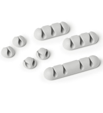 Mix Clip Cavoline fermacavi - adesivi - grigio - Durable - conf. 7 pezzi