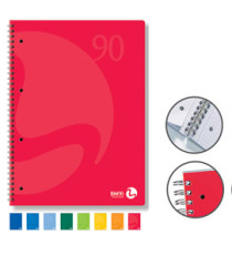 Quaderno Colors - A5 - 1 rigo - 60 fogli - 90gr - 4 fori microperforato - spiralato - BM Quaderno Colors - A5 - 1 rigo - 60 fogli - 90gr - 4 fori microperforato - spiralato - BM