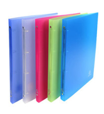 Raccoglitore foderato - PPL - 4 anelli tondi 15 mm - dorso 2cm - 22 x 30 cm - colori assortiti - Exacompta