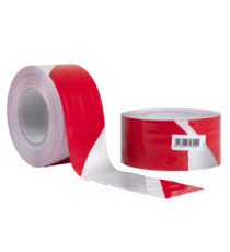 Nastro segnaletico SIGNAL - 70 mm x 100 m - bianco/rosso riflettente - Geko