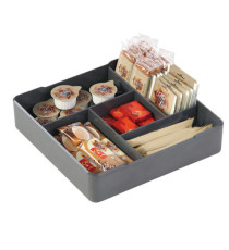Organizer da tavolo Coffee Point - 4,8x21x21 cm - ABS - grigio carbone - Durable