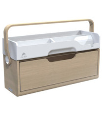 Organizer portatile da scrivania Ergobox S - 42,5 x 23 x 15 cm - legno/PET/ABS - legno/bianco/grigio - Alba Organizer portatile da scrivania Ergobox S - 42,5 x 23 x 15 cm - legno/PET/ABS - legno/bianco/grigio - Alba