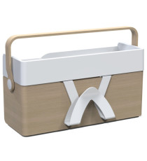 Organizer portatile da scrivania Ergobox S - 42,5 x 23 x 15 cm - legno/PET/ABS - legno/bianco/grigio - Alba Organizer portatile da scrivania Ergobox S - 42,5 x 23 x 15 cm - legno/PET/ABS - legno/bianco/grigio - Alba