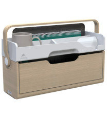 Organizer portatile da scrivania Ergobox S - 42,5 x 23 x 15 cm - legno/PET/ABS - legno/bianco/grigio - Alba Organizer portatile da scrivania Ergobox S - 42,5 x 23 x 15 cm - legno/PET/ABS - legno/bianco/grigio - Alba