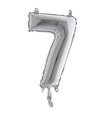 Palloncino - numero 7 - H 36 cm - mylar - argento - Big party Palloncino - numero 7 - H 36 cm - mylar - argento - Big party