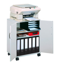 Mobiletto Multifunzione 74/53 - con ante alte e ruote - 4 ripiani - 52,8 x 40 x 73,7 cm - grigio - Durable