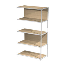 Modulo aggiuntivo per libreria Modular - 90 x 44 x 161 cm - struttura metal bianco - rovere