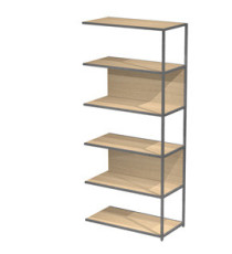 Modulo aggiuntivo per libreria Modular - 90 x 44 x 200 cm - struttura metal antracite - rovere