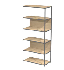 Modulo aggiuntivo per libreria Modular - 90 x 44 x 200 cm - struttura metal antracite - rovere