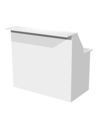 Modulo reception Prestige - sopralzo con desktop incluso  - 120 x 76 x 117 cm - bianco/bianco