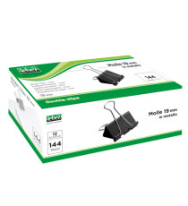 Molla Double Clips - 1,9 cm - nero - Lebez - conf. 12 pezzi