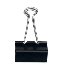 Molla Double Clips - 1,9 cm - nero - Lebez - conf. 12 pezzi