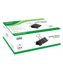 Molla Double Clips - 2,5 cm - nero - Lebez - conf. 12 pezzi